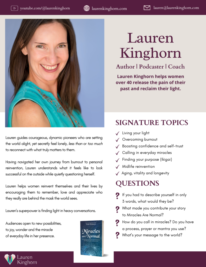 Lauren Kinghorn_Speaker One Sheet_Reclaim Your Light